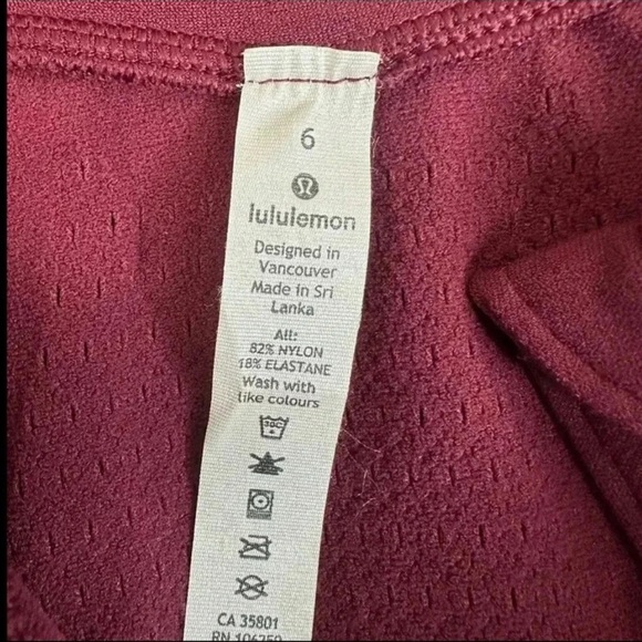 Lululemon Reveal 1/2 Zip Mindful Motion Deep Ruby size 6 - Picture 5 of 5